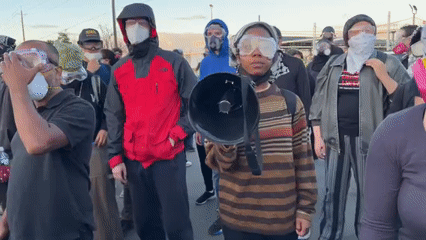 Daytime protest documented on Newark street