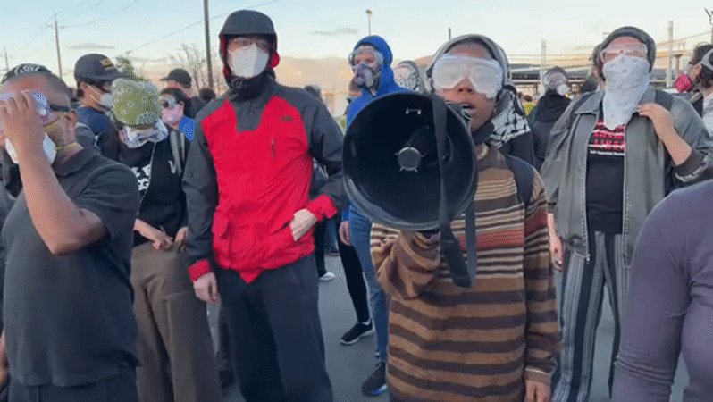 Daytime protest documented on Newark street