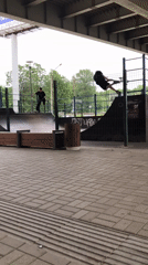Young men skateboard at underpass park in Saint Petersburg