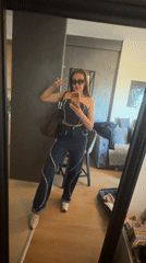 Woman documents morning routine with mirror selfies in Bar, Montenegro