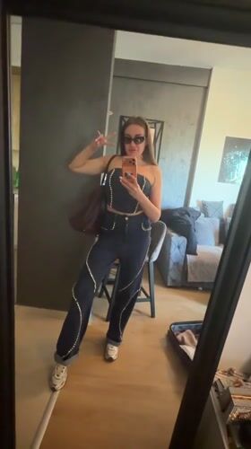 Woman documents morning routine with mirror selfies in Bar, Montenegro