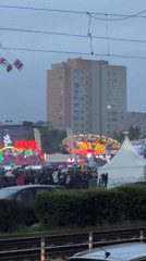 Sofia fairground operates in rain as visitors brave weather