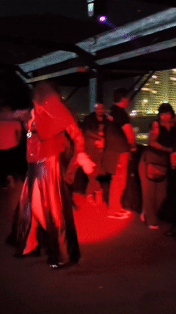 Costumed performer dressed as nun entertains at Arica venue