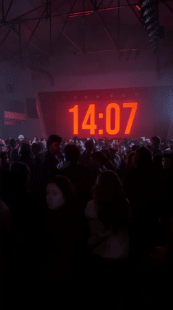 Nighttime concert or club event draws crowds in Buenos Aires