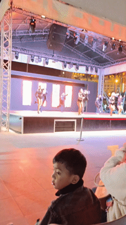 Guest documents evening poolside dining at Turkish resort