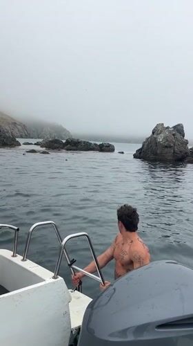 Man swims from boat in Russian waters early morning
