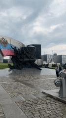 Rainy afternoon exploring Moscow's Poklonnaya Hill war memorials and monuments