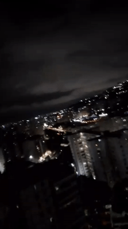 Nighttime Views of Illuminated Caracas Cityscape Recorded by Witnesses