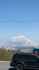 Spring scenes captured across Petropavlovsk-Kamchatsky with volcanic backdrop