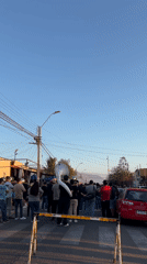 Street brass band performs under clear skies