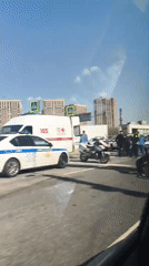 Motorcycle-car collision prompts emergency response in Moscow
