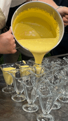 Chef prepares dessert service in Izhevsk kitchen