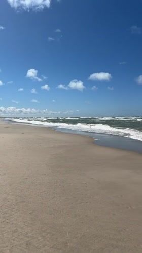 Empty beach scene documented in Lesnoy, Russia