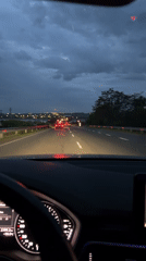 Evening traffic filmed on Bulgarian highway near Burgas