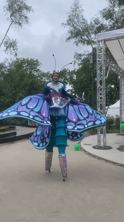Late night amusement park activity documented in Vladivostok