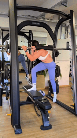 Woman exercises on Smith machine at Gabrovo gym