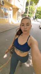 Woman documents selfie session across Stara Zagora streets