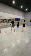 Dance fitness class in session at a Choeng Mon studio