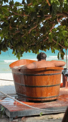 Morning beach fitness and relaxation activities in Baan Chaweng