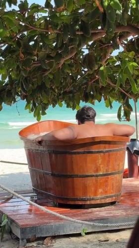 Morning beach fitness and relaxation activities in Baan Chaweng