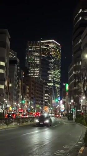 Nighttime street scenes captured in Shibuya's eastern district