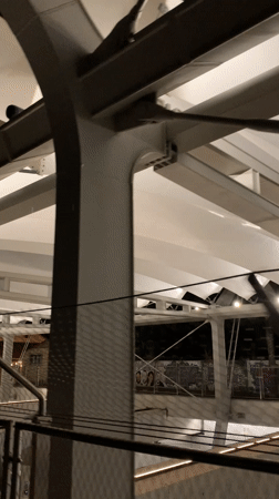 Train passenger captures ceiling view at Tel Aviv station