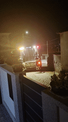 Nighttime garbage collection witnessed in Barcelos, Portugal
