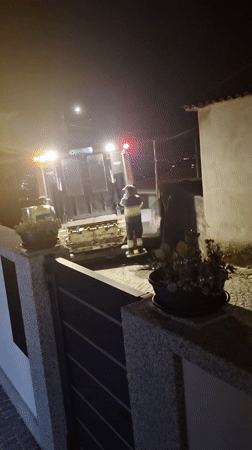 Nighttime garbage collection witnessed in Barcelos, Portugal