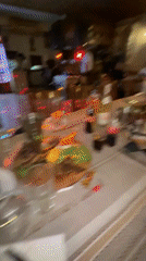 Couple documents dinner date with selfies in Karlovo restaurant