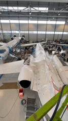 Private jets undergo maintenance at Skulte aircraft facility