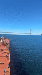 Heavy industrial vessel underway off the Danish coast