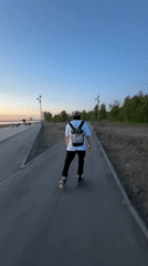 Evening rollerblading and cycling activity observed on recreational path