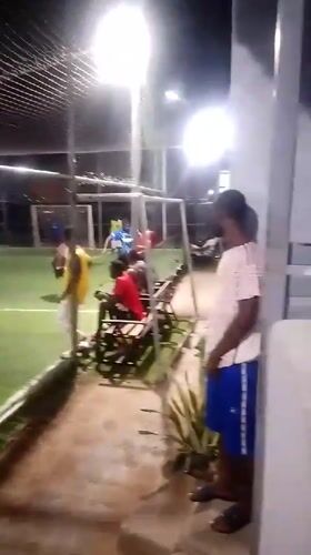 Evening indoor soccer match recorded in Akwanga, Nigeria