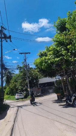 Morning street scenes documented in Baan Bo Phut residential area