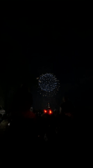 Nighttime fireworks display draws crowds in Rusanovo, Russia