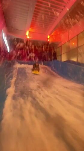 Indoor wave park session on bodyboards in Khabarovsk