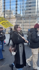 Immigration Rights Protest Held at World Trade Center Memorial