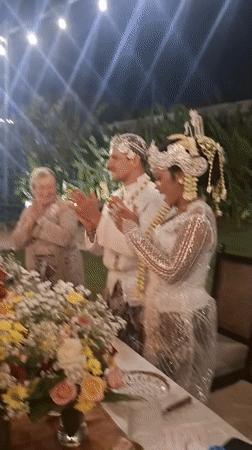 Evening celebration with flowers and drinks in North Kuta, Bali