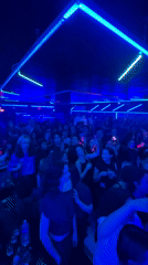 Live percussion performance draws crowds to neon-lit Paris venue