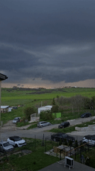 Overcast skies documented over residential Burgas, Bulgaria outskirts