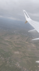 Ryanair passenger captures routine flight views over rural landscape