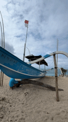 Beach maintenance and leisure activities observed in Kuta Selatan