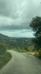 Scenic tropical road descent filmed on Ko Samui island