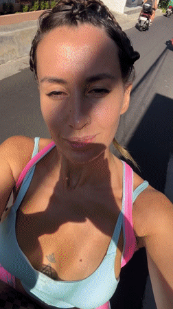 Morning street scenes and bronze horse statue in North Kuta