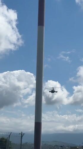 Military helicopter and highway driving spotted in Sochi