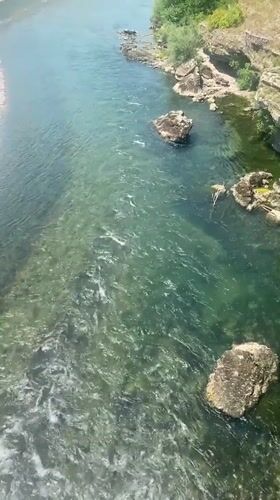 Morača River, Podgorica — clear water, rocky banks, drone and ground views