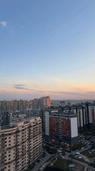 Sunset captured over Kudrovo residential skyline May 16