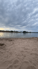 Afternoon at a sandy Rhine riverbank, Düsseldorf