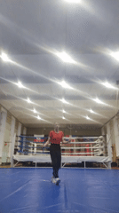 Woman practices jump rope training at Chaikovsky sports facility