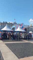 Crowded outdoor event draws gathering at Saint Petersburg's Palace Square